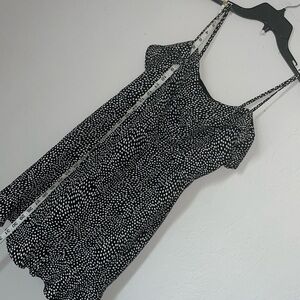 Ladies black-and-white polkadot dress spaghetti strap